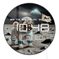 Pug Landing Moon Digital Wall Clock with LED Display Calendar Temperature Automatic Dimming 12/24hr Format Electronic Wall Clock