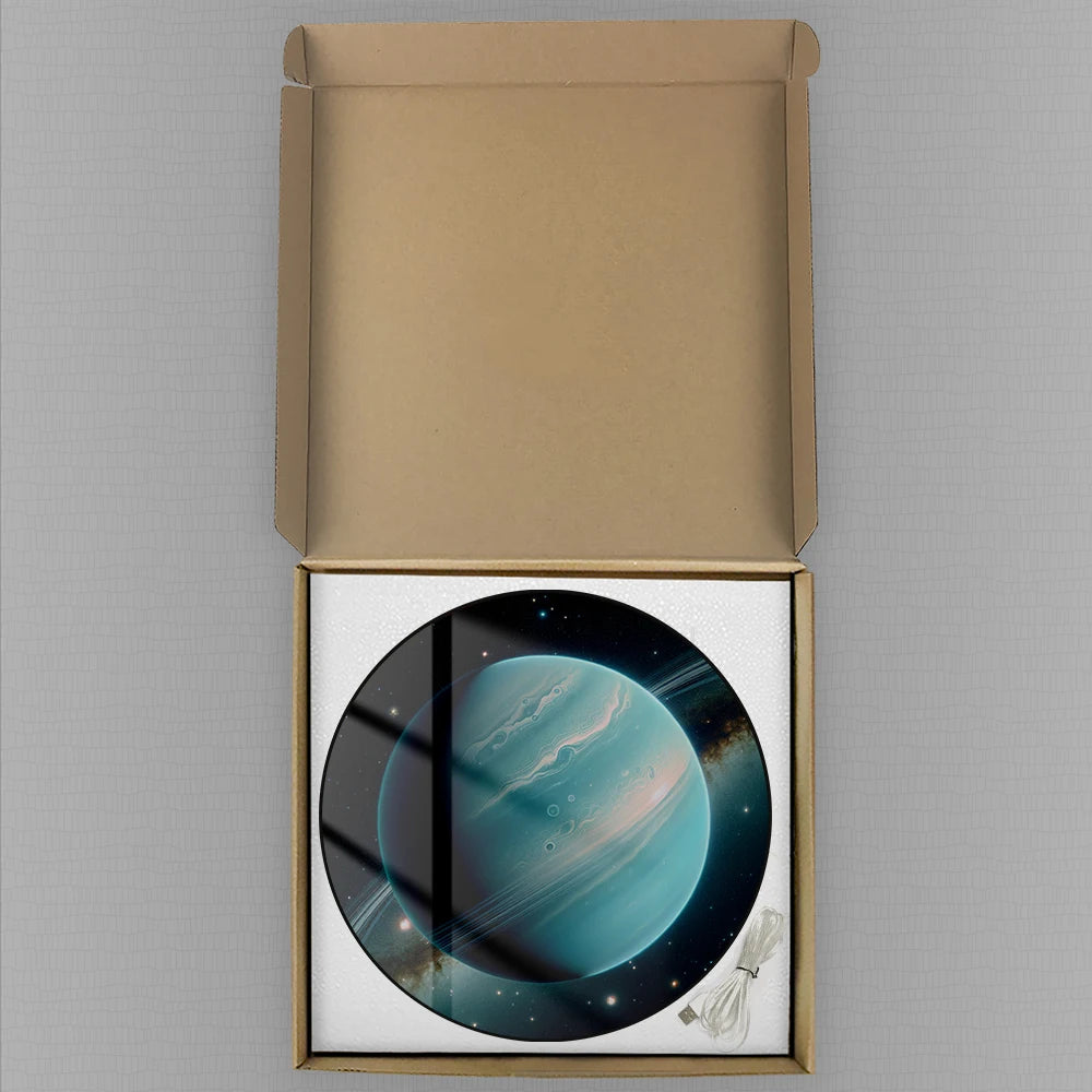 Planet Uranus LED Large Digital Wall Clock For Living Room Outer Space Solar System Artwork Home Decor Electric Wall Desk Clock