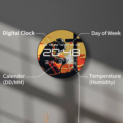 Welding the Cross Auto Dimming LED Digital Wall Clock Religious Home Decor 12/24hour Electronic Wall Clock Christian Welder Gift
