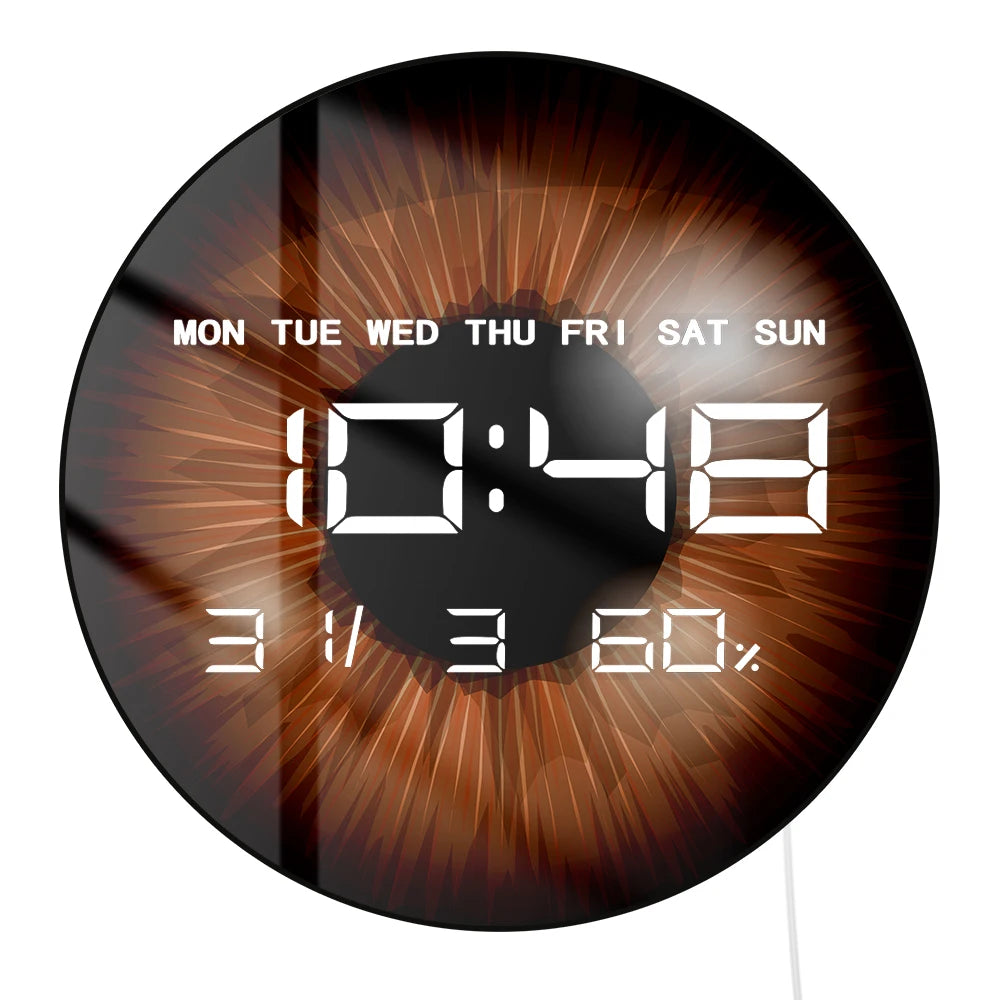 Eyeballs Iris Pupils Anatomy LED Digital Wall Clock Eyeballs Vision Retina Optometrist Electric Wall Clock Ophthalmologist Gift