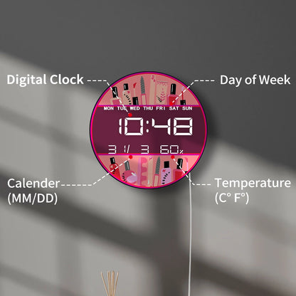 Nail Tools LED Digital Wall Clock for Beauty Salon Room Nail Technician Large Display Sign Nail Artist Electronic Wall Clock