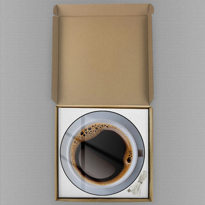 Top view Coffee Mug LED Digital Wall Clock Barista Minimalist Electronic Kitchen Wall Clock Large Numeric Display Cafe Bar Decor