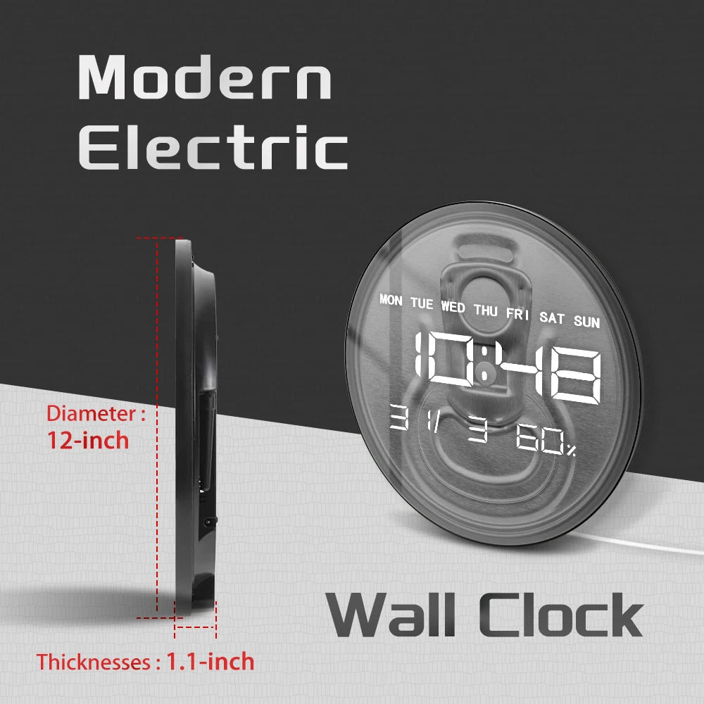 Top View Beer Can Design Large Digital Wall Clock For Home Bar Kitchen Dinning Room Beer Drinker LED Auto-Dimming Wall Clock