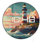 Nautical Lighthouse LED Digital Wall Clock with Calendar Date Temperature for Beach House 12/24hour Format Electronic Wall Clock
