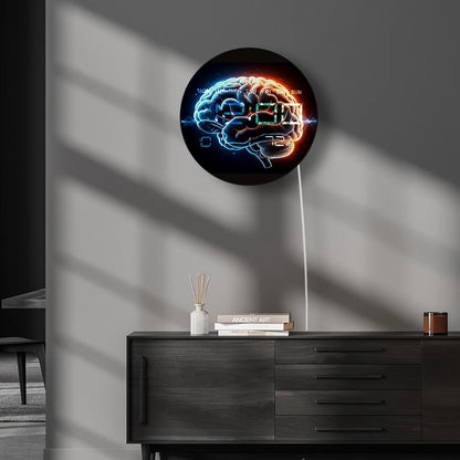 Brain Anatomy Art Modern Design Digital Wall Clock for Medical Office Room Electronic Wall Clock Large Display Neurologist Gift