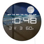Full Moon over the Sea with Tropical Beach LED Digital Wall Clock with Calendar Temperature Auto Dimming 12/24hr Electric Clock