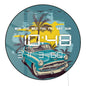 Vintage Blue Car LED Digital Wall Clock with Calendar Temperature Auto Dimming 12/24hr Format Retro Automotive Electronic Clock