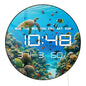 Under The Sea World Ocean LED Digital Wall Clock with Calendar Temperature Auto Dimming 12/24hr Format Electronic Wall Clock