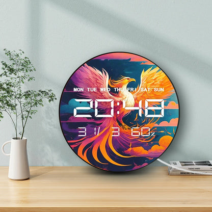 Sun and Moon Masonic Symbol LED Digital Wall Clock Freemason 12/24hr Timer Electronic Wall Clock Freemasonry Lodge Members Gift