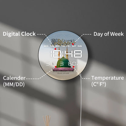 Eid Milad Un Nabi Mubarak LED Digital Wall Clock Prophet Muhammad Birthday Electric Numeric Wall Clock Muslim Home Decor Watch