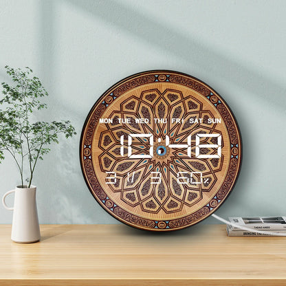 Saudi Arabia Prophet  Mosque LED Digital Wall Clock Large Display Islamic Home Decor Electronic Wall Desk Clock Eid al-Fitr Gift