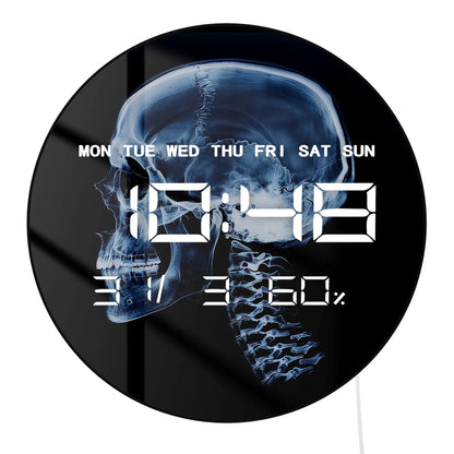 Human X-ray Skull Electronic Wall Clock Large Numeric Display for Medical Office Modern Design Digital Wall Clock Doctors Gift