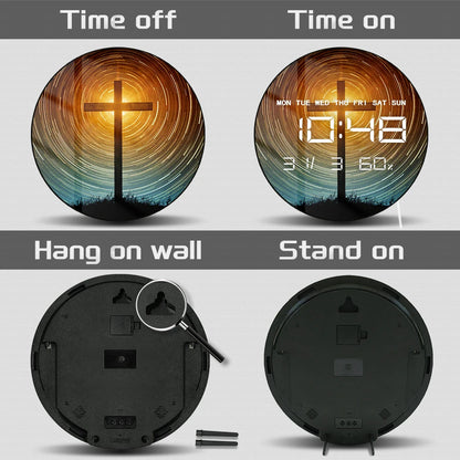 Psychedelic Outer Space LED Digital Wall Clock Large Display Galaxy Electronic Wall Clock Celestial Artwork Home Decor Watch