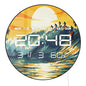 Sunset Surfing Auto Dimming LED Digital Wall Clock with Date Calendar Temperature Seaside Beach Home Decor Electronic Wall Clock
