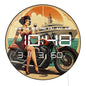 Pinup Style Tattoo Lady with Motorcycle LED Digital Wall Clock Big Display Electronic Wall Clock with Temperature Calendar Date