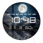 Night Sky with Stars Moon Clouds LED Digital Clock with Temperature Humidity Calendar Date Large Display Electronic Wall Clock
