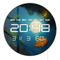 Full Moon Reflection with Fallen Leaf LED Digital Clock with Temperature Humidity Calendar Date Big Display Electric Wall Clock