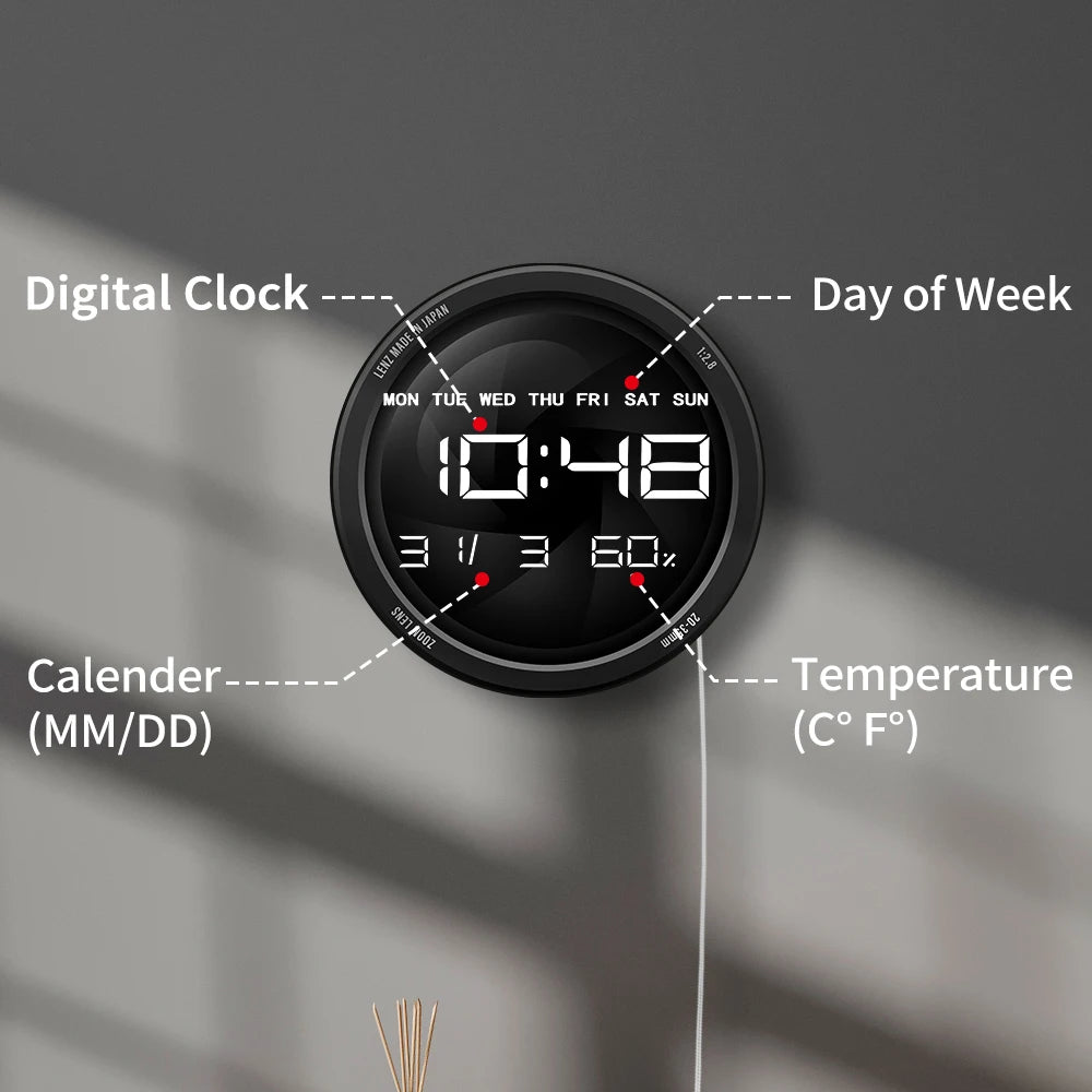 Camera Photo Lens LED Digital Wall Clock for Photo Studio Decorative Photographer Electric Wall Clock Photography Lovers Gift