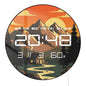 Mountains Peaks Cabin Pine Trees with Sunset  LED Digital Wall Clock Nature Landsacpe Home Decor 12/24hour Electronic Wall Clock
