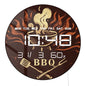BBQ Grill Barbeque Electronic Wall Clock Large LED Numeric Display with Calendar Date Temperature Humidity 12/24hour Format