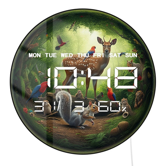 Cartoon Wildlife Animal Multifunctional LED Digital Clock Wall Desk Electric Clock with Timer Calendar Date Temperature Humidity