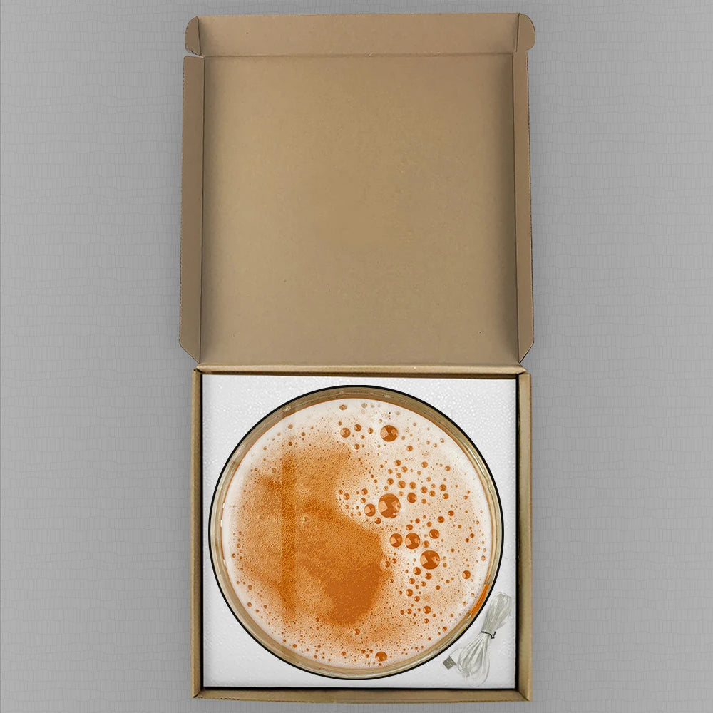 Wheat Beer Foam Top View LED Digital Wall Clock For Bar Pub Man Cave Decor Bubbles on Alcohol Drunk Mug Electronic Wall Clock
