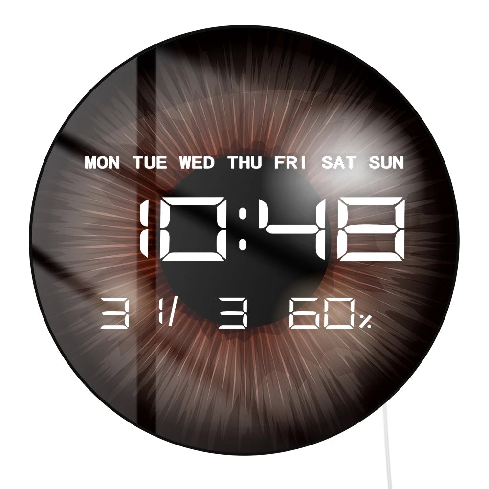 Eyeballs Iris Pupils Anatomy LED Digital Wall Clock Eyeballs Vision Retina Optometrist Electric Wall Clock Ophthalmologist Gift