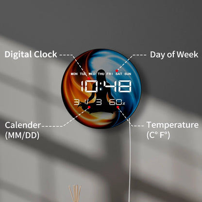 Yin Yang Meditation Symbol Modern Design LED Digital Wall Clock For Yoga Studio Harmony Tao Relaxation Electric Numeric Clock
