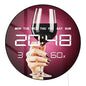 Elegant Glass of Red Wine Modern Design LED Digital Wall Clock for Home Bar Pub Samrt Auto Dimming 12/24hr Electronic Wall Clock