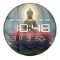 Buddha Seated on Giant Lotus Digital Wall Clock with LED Display Calendar Temperature Automatic Dimming 12/24hr Electronic Clock