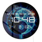 Blue Yin and Yang Sign LED Digital Wall Clock Chinese Philosophy Symbol Spiritual Home Large Number Display Electric Wall Clock
