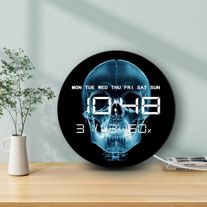 Human X-ray Skull Electronic Wall Clock Large Numeric Display for Medical Office Modern Design Digital Wall Clock Doctors Gift