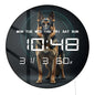 Guard Dog German Shepherd Modern Design Wall Clock with Timer Date Temperature Display Puppy Pet Memorial Digital Wall Clock