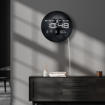 Scary Ghost on Dark LED Digital Wall Clock Halloween Home Decor Horror Artwork Dual Purpose Electronic Clock Wall & Desk Use