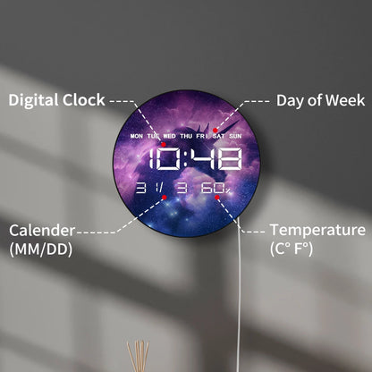 Unicorn with Galaxy Nebula Cloud LED Digital Wall Clock For Girls Bedroom Magical Horse Electronic Wall Clock Fantasy Home Decor