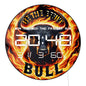 Fiery Bull with Flame Electronic Wall Clock Big LED Digital Wall Clock with Calendar Date Temperature Majestic Animal Home Decor