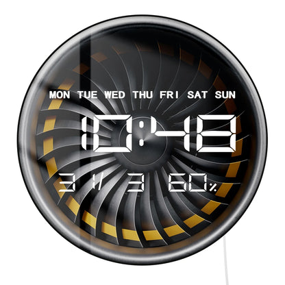 Turbine Wheel Jet Engine Blades LED Digital Wall Clock Aviator Home Decor Airplane Turbojet Modern Pilots Electric Wall Clock