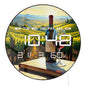 Grape Wine Vineyard Landscape Dual Purpose LED Digital Clock Wall Desk Use Electronic Wall Clock with Calendar Date Temperature