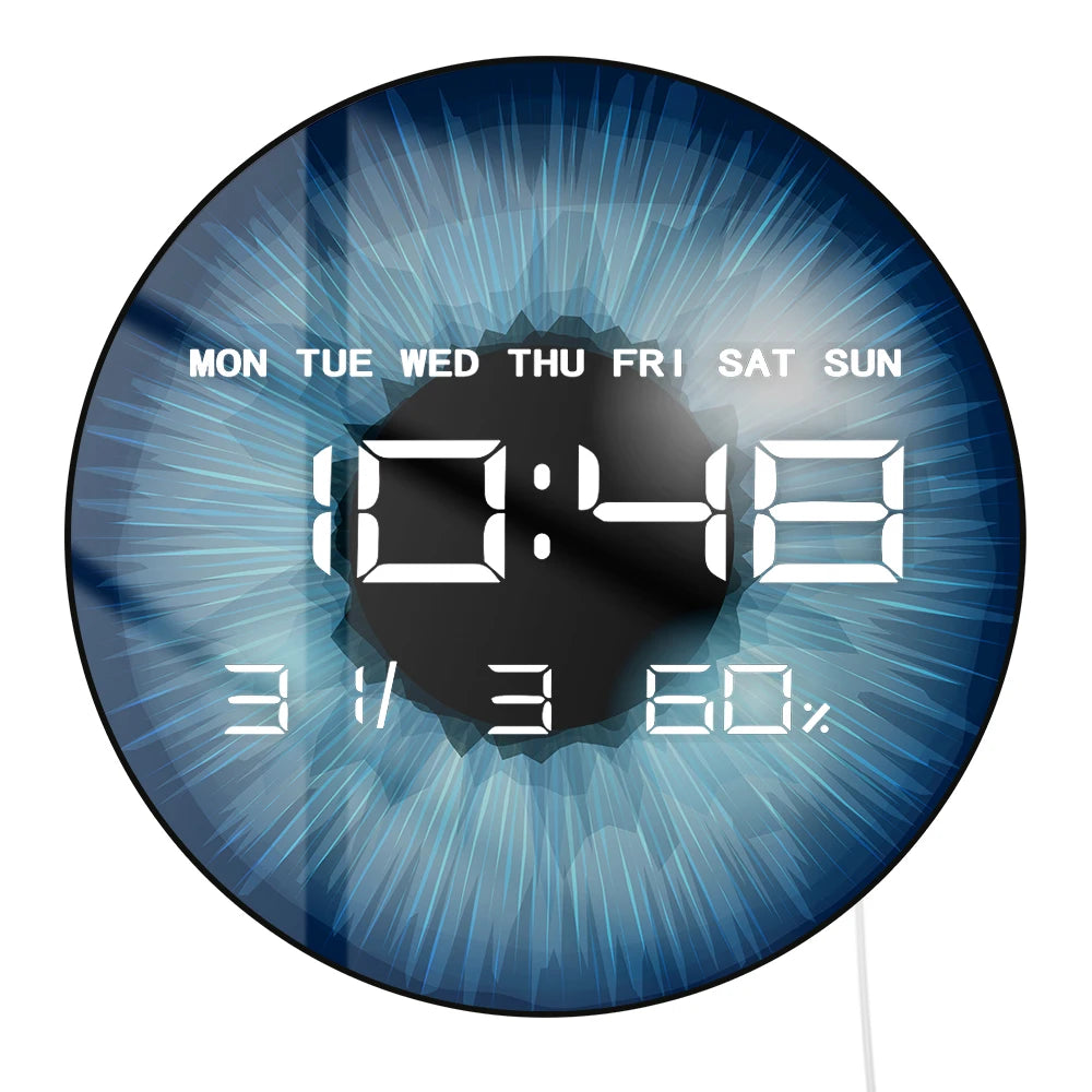Eyeballs Iris Pupils Anatomy LED Digital Wall Clock Eyeballs Vision Retina Optometrist Electric Wall Clock Ophthalmologist Gift