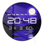 Purple Calm Night Glowing Moon LED Digital Wall Clock with Calendar Date Temperature Auto Dimming 12/24hr Electronic Wall Clock