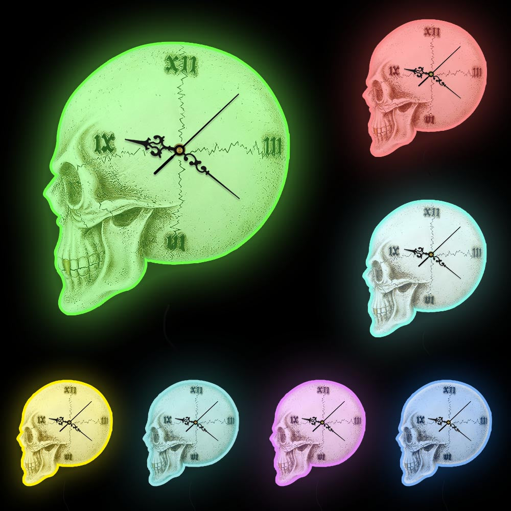 Gothic Tempore Mortis Vault Skull Wall Clock