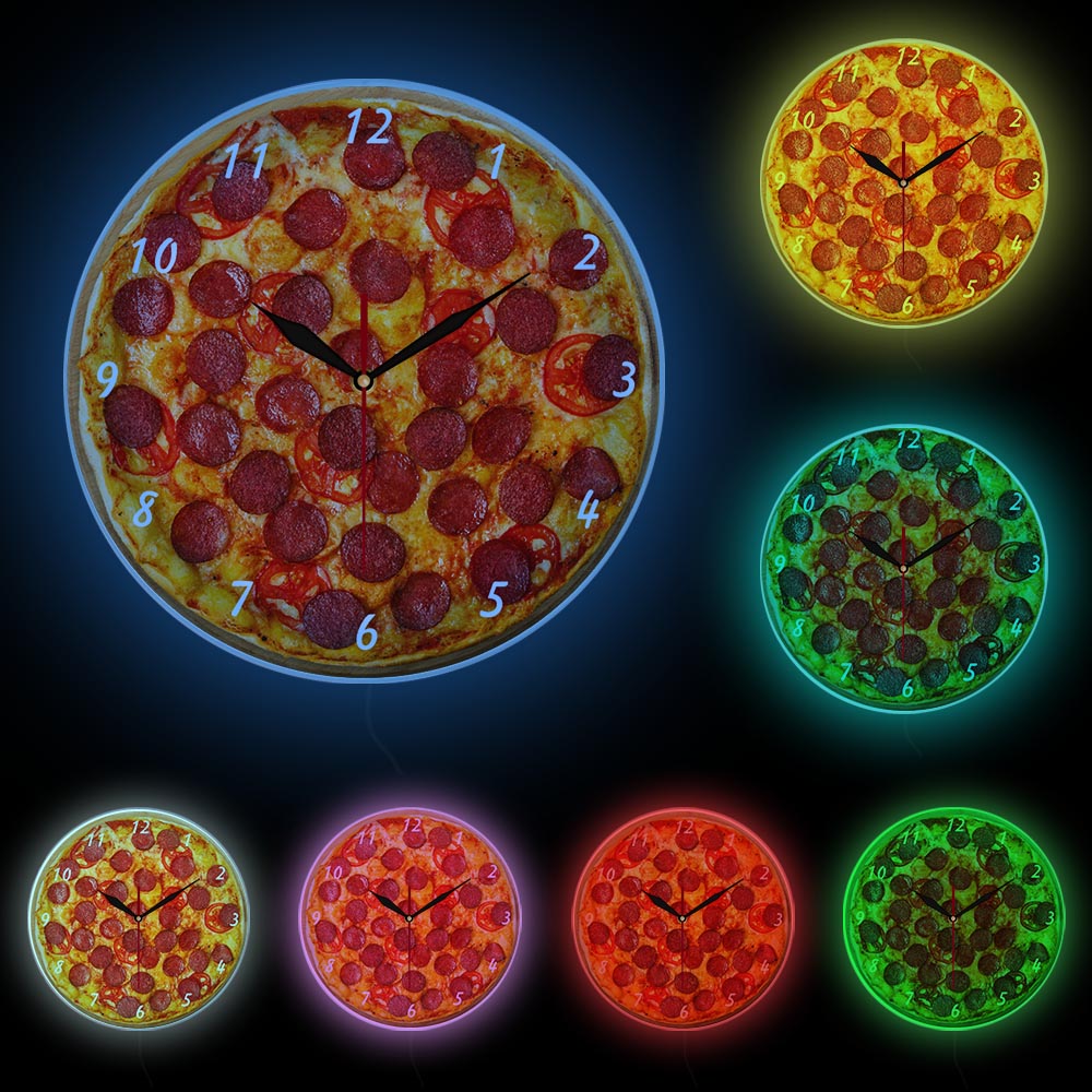 Italian Pepperoni Pizza Wall Clock