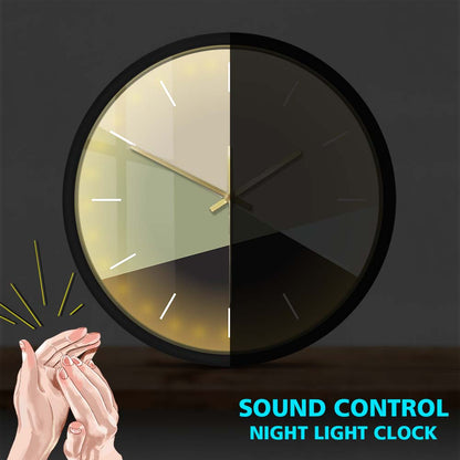Cold Tone Color Sound Activated Wall Clock