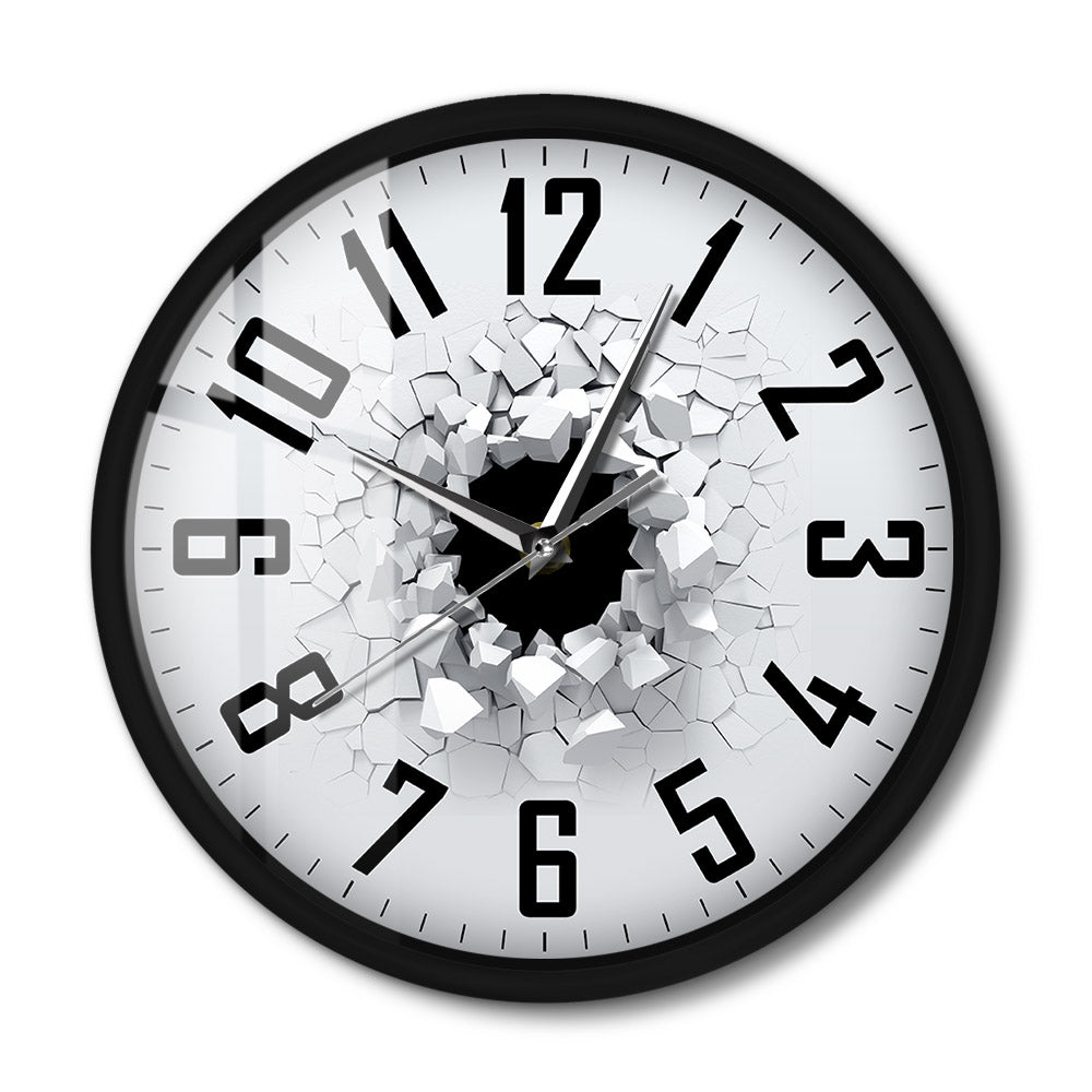 3D Cracked Wall Sound Activated Wall Clock