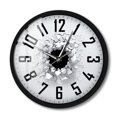 3D Cracked Wall Sound Activated Wall Clock