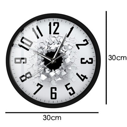3D Cracked Wall Sound Activated Wall Clock