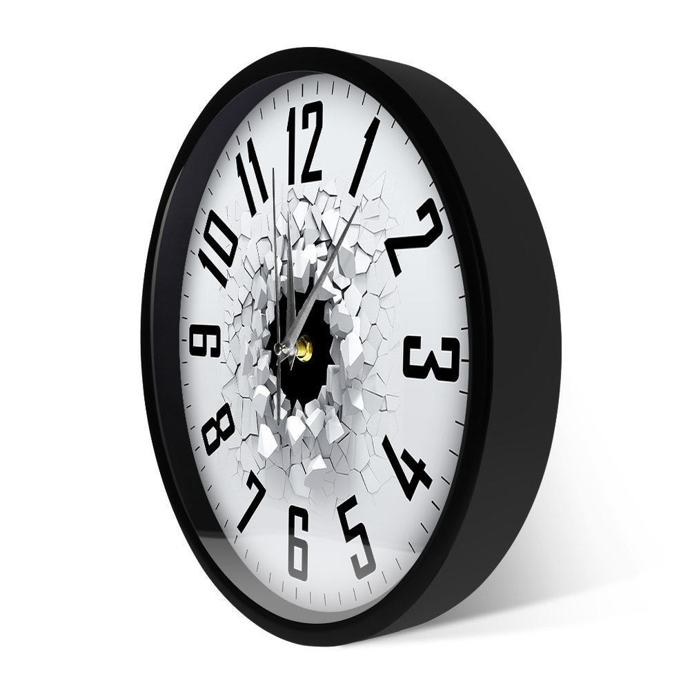3D Cracked Wall Sound Activated Wall Clock