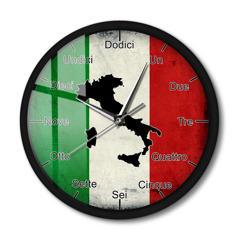 Italian Language Sound Activated Wall Clock
