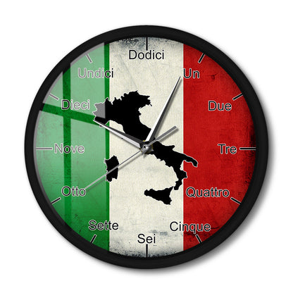 Italian Language Sound Activated Wall Clock