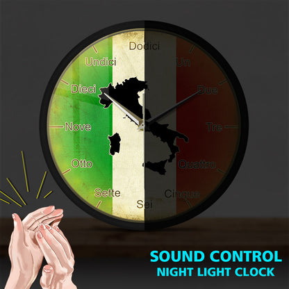 Italian Language Sound Activated Wall Clock